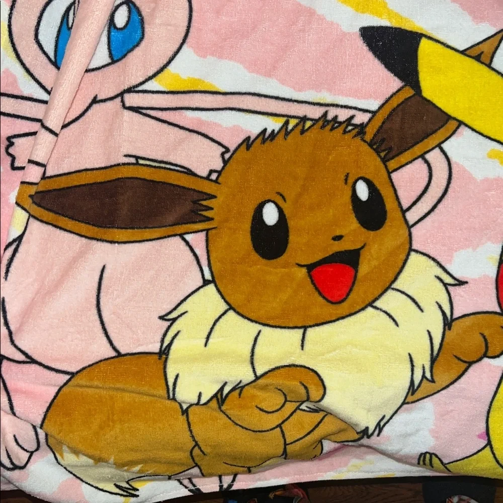 Pokemon Hooded Kids Beach Towel Absorbent Changing Robe Cotton Poncho Bath Towel
